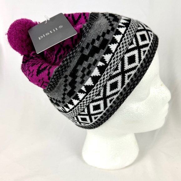 NWT Pistil Winter Beanie Stocking Ski Cap Isabetta Magenta Aztec Christmas Gift - Picture 1 of 14